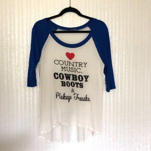 Baseball tee style shirt